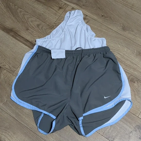 Nike dri fit running grey white blue women's shorts Size XL - Picture 4 of 8